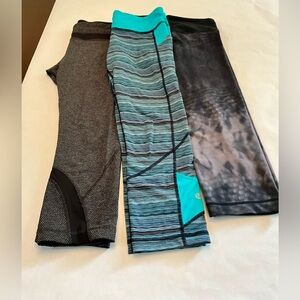 Bundle of (3) Size 8 Lululemon leggings, Good Used condition